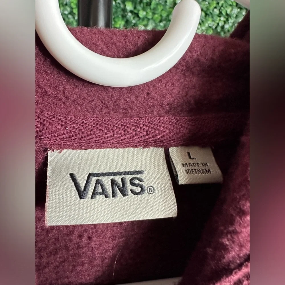 Vans Off The Wall Youth Kids Large Long Sleeve Burgundy Hoodie